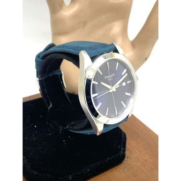Tissot Men's Watch Swiss Quartz Blue Dial Date 40mm Leather Strap T127410A - Picture 15 of 15
